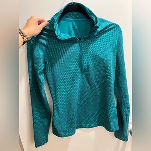 Nike Dri-Fit Womens Half Zip Pullover - Teal Medium